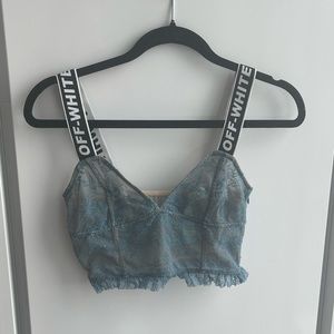 Off-White Blue Lace Lingerie top